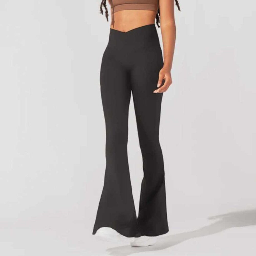 Popflex Crisscross Hourglass Bell Bottoms with Pockets | Sm Tall